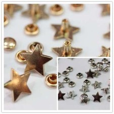 Borchie sfuse in lega forma stella con rivetto colore argento/oro rosa 12mm