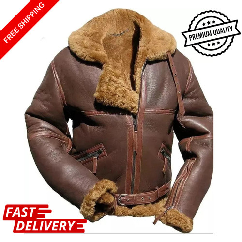 Giacca pelle marrone uomo