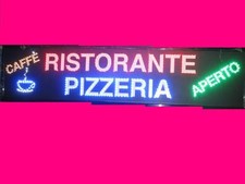 INSEGNA A LED CON SCRITTO RISTORANTE PIZZERIA BAR APERTO  125x30