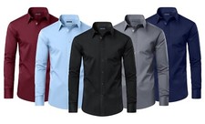 Camicia elegante uomo manica lunga abbottonata casual stampa fantasia orlo a contrasto polsino