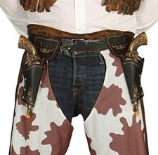 Adulti Cowboy Doppio Fondina Con Pistole Revolver Wild West Sei Shooter Bronzo