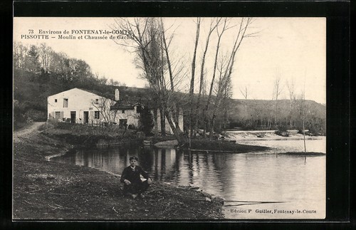 Cpa pissotte moulin et - pissotte,,
