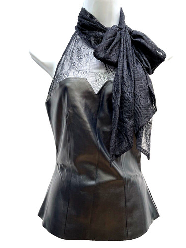 Zara nero finto pelle - pelle, pizzo