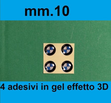 4 adesivi BMW GEL 10. mm Resinati morbidi scritta stemma logo 3D per Auto e Moto