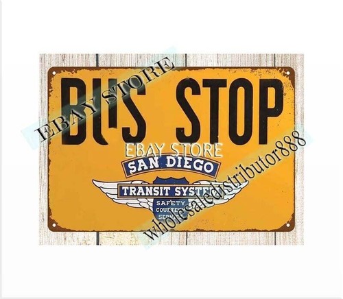 San diego bus stop metal - stop, tin