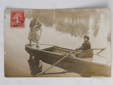 Man Woman Rowing Boat River
