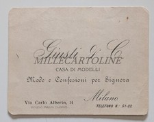 GIUSTI & C. CASA DI MODELLI MODE E CONFEZIONI PER SIGNORA MILANO - Cartoncino