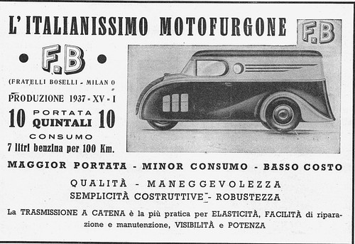Pubblicita 1936 moto furgone - 1936,