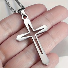 Collana croce acciaio inox