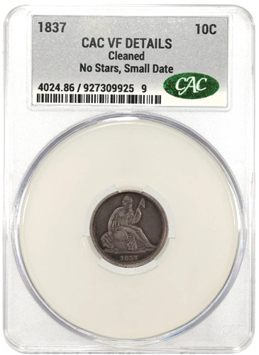 1837 seduto liberty dime senza - 1837,