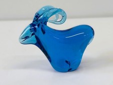 Vetro artistico di Murano vintage | Figura di Ariete  blu stilizzato