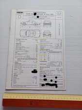 FIAT Spider 124 Sport 1.8 1973 scheda omologazione DGM originale Motorizzazione