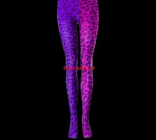 Calze leopardate viola rosa - e,