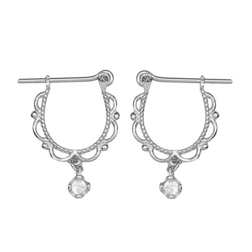 Argento sterling pizzo bordato - argento,