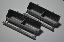 2 x alimentatore voliera 17,5 cm con posatoio per gabbia fringuello canarino