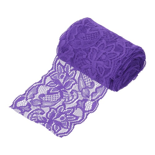 Pizzo elastico 5yd - elastico, viola