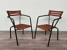 Coppia Di Sedie Vintage Italiane Bar Bistrot Anni 50 In Metallo E Legno