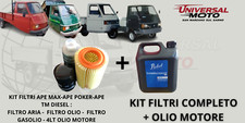 KIT FILTRI APE MAX-APE POKER-APE TM DIESEL : F. ARIA-F.OLIO -F. GASOLIO+ OLIO