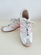 Scarpe da ginnastica vintage Adidas Rekord bianche rosa 2003 taglia UK 6 donna