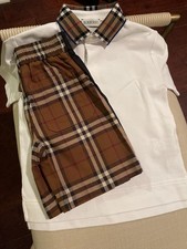 Polo Burberry ragazzo Johane con pantaloncini Zion taglia 4 anni nuova con etichetta