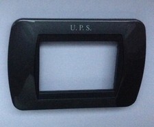 Placca BTicino Living L4803AC, 3 Moduli, Acciaio Scuro, con Serigrafia U.P.S.