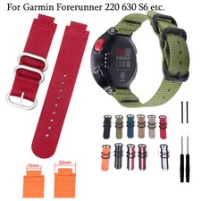 Cinturino tessuto tela nylon 15mm-22mm per Garmin Forerunner 235 220 620 cinturino orologio