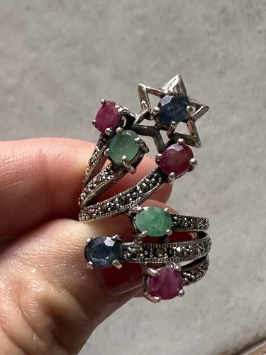 Anello argento 925 zaffiri - in,