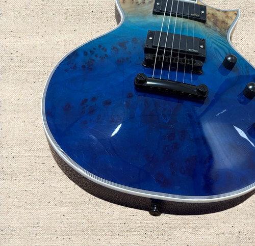 Gloss blue burst burl top - burl,