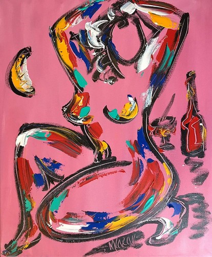 Dipinto olio nudo - arte, da