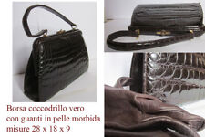 BORSA VINTAGE IN VERO COCCODRILLO con guanti