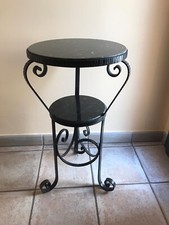 Tavolino In Ferro Battuto Con Piani In Marmo