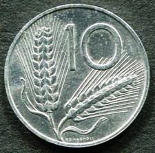 COIN - ITALY - 10 LIRE - KM#93