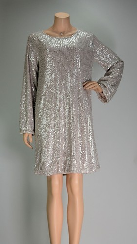 Abito paillettes beige - , corto
