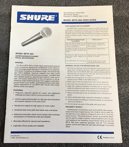 Shure modello beta58a - shure,