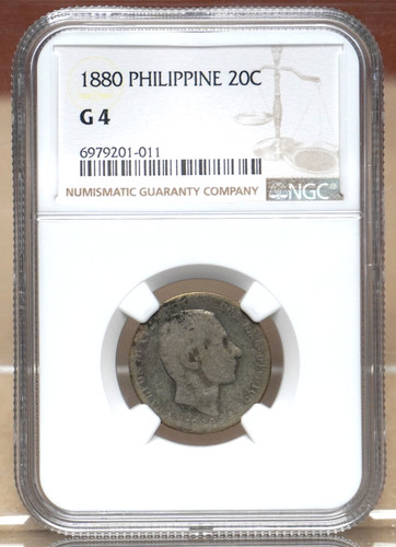 Filippine 1880 centimos ngc - filippine,