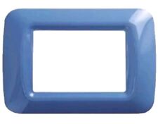 GEWISS SYSTEM Top PLACCA IN TECNOPOLIMERO VERNICIATO 3 POSTI AZZURRO