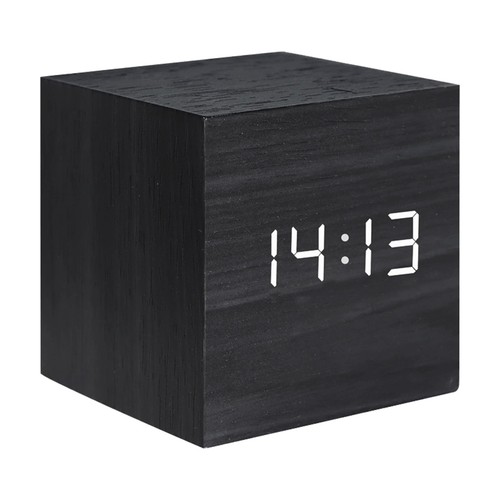 Wooden square digital clock - square,