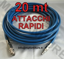 TUBO ARIA COMPRESSA PROLUNGA COMPRESSORE 20mt CON RACCORDI INNESTI RAPIDI 20 mt