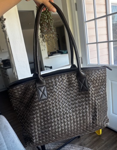 Fina firenze brown woven tote - brown,