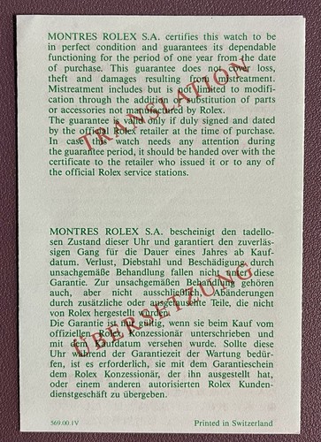 Rolex translation leaflet for - translation,