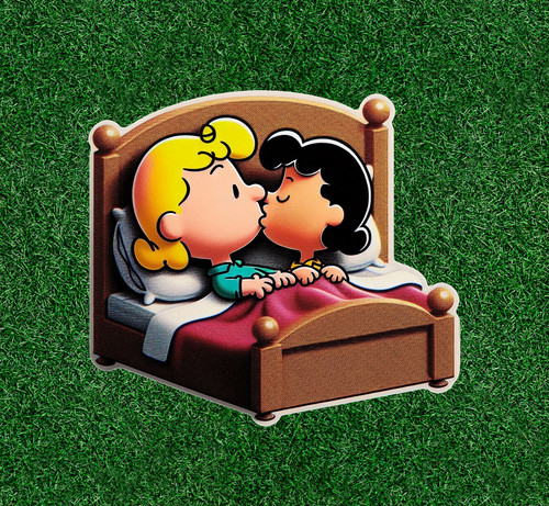 Adesivo vinile lucy kissing - vinile,