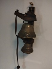 2 Campane antiche Ottone/Bronzo In Serie Campestre Da Esterni Anni 50/70 