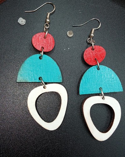Boucle oreille bois - d'oreille,