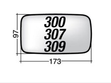 Per Ford Fiesta 1989-1994 Vetro di Ricambio Sx per Specchio Retrovisore 173x97mm