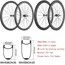 Ruote Bicicletta Carbonio 38mm