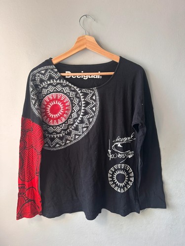 Top desigual nero grafico - top,
