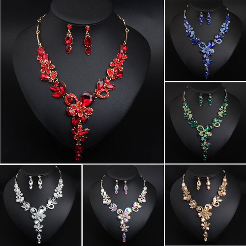 Collana orecchini strass