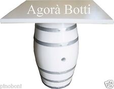 Botti/botte Tavolo per pub con piano quadrato,  bianca e con cerchi argentati