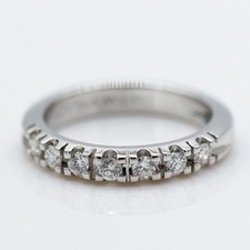 Anello 585/14K Oro Bianco Diamanti Ca. 0.4ct H/SI1 Taglia 51