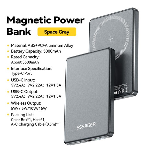 Power bank wireless magnetico - bank,